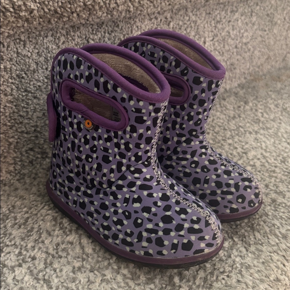 Bogs Purple Leopard Kids Boots 7c